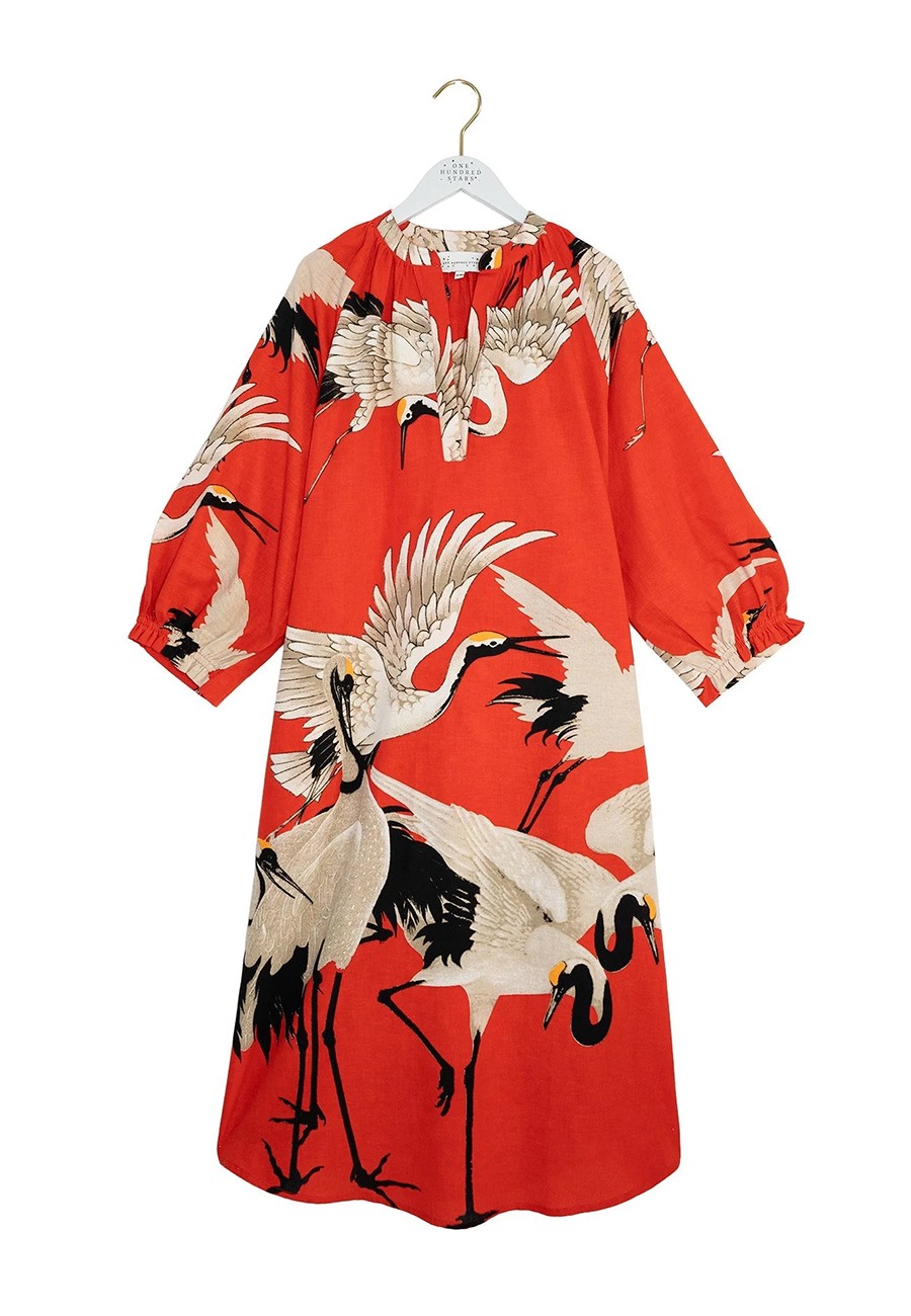 STORK SCARLET RAGLAN DRESS