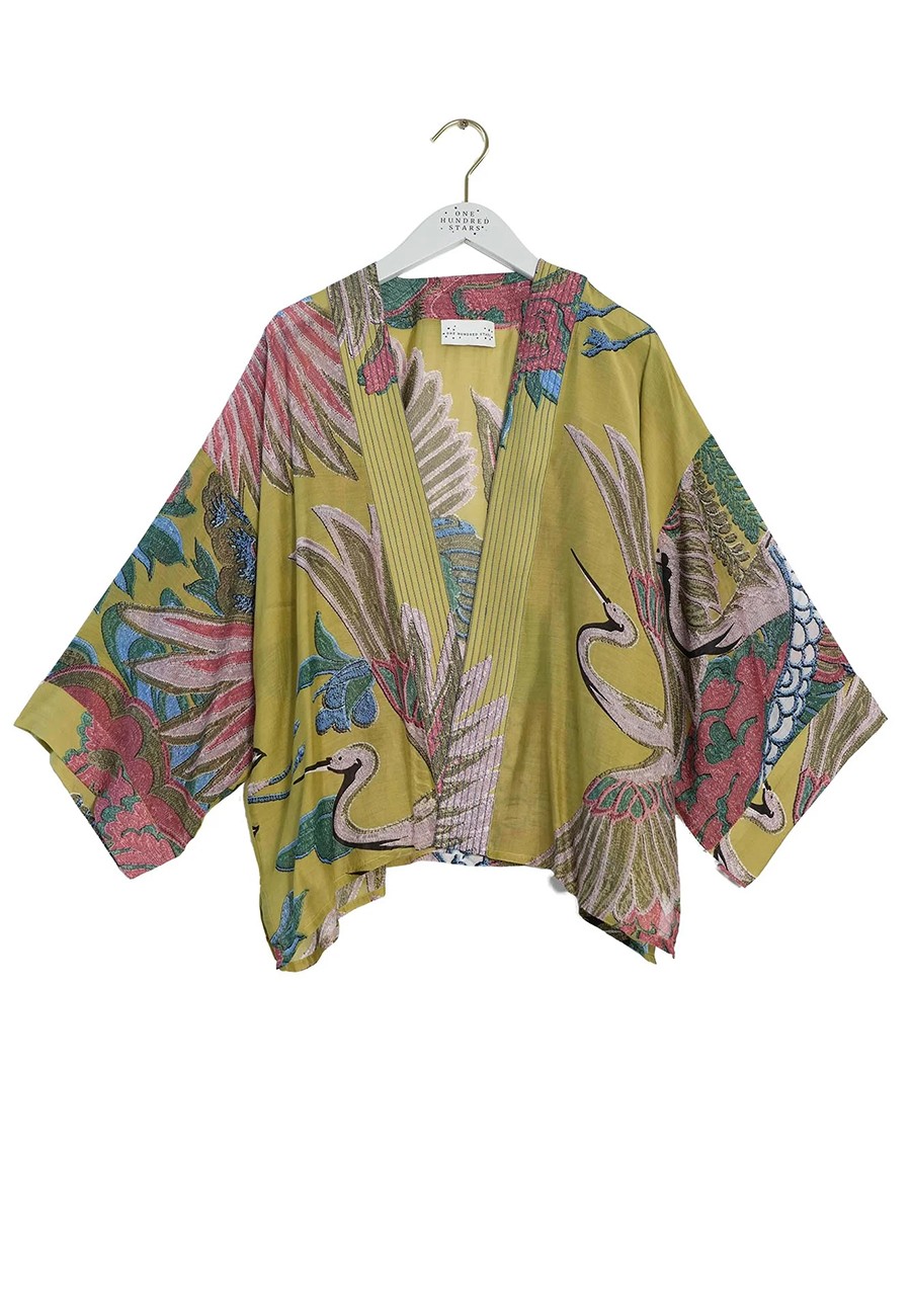 CRANE OLIVE KIMONO